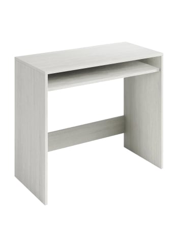 Scrivania 98,5x36 cm allungabile Bianco artico e rovere canadese