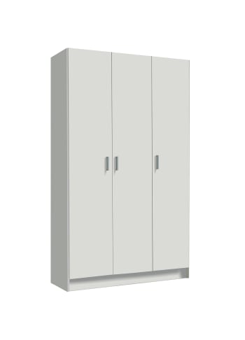 Beaumont - Armoire polyvalente à 2 portes effet bois blanc 109x37 cm