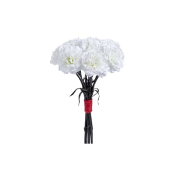 Bouquet d'œillets artificiel blanc H38