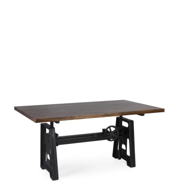 Pipa - Table reglable 4/6 personnes en bois et métal bicolore L 160 cm