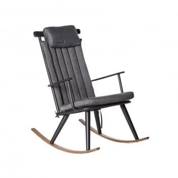 Carla - Rocking chair extérieur en aluminium et composite gris