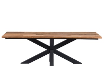 Linas - Table à manger rectangulaire en bois et métal L200