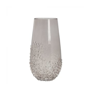 Vase aus dunkelrosafarbenem Glas H30