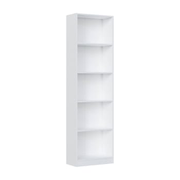 IDMarket Libreria CARLA 5 Ripiani - Design Moderno Nero E Legno - H 190 Cm