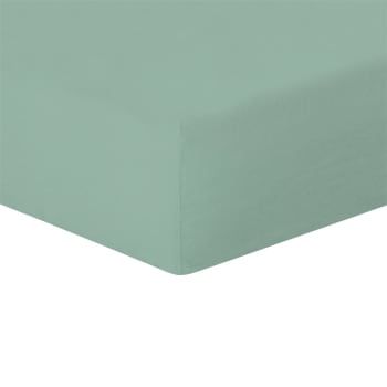 Hortense - Drap housse lin lavé vert pistache 180x200x40