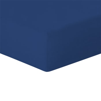 Hortense - Drap housse lin lavé  180x200x40 bleu indigo