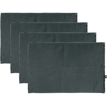 Hortense - Mantel individual (x4) lino lavado 30x50 gris pizarra