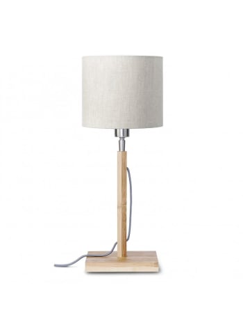 Fuji - Lampe de table bambou abat-jour lin lin clair, h. 59cm