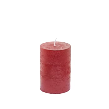 Stripes - Bougie cylindrique rouge H10