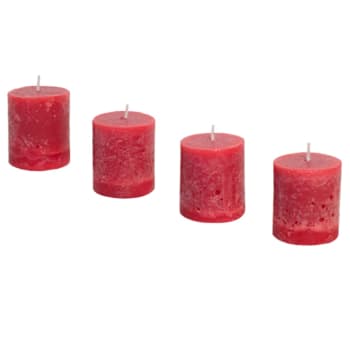 5 - Set de 4 bougies cylindriques violette foncé H5
