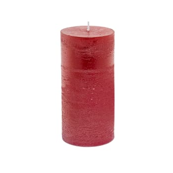 Stripes - Bougie cylindrique rouge H15
