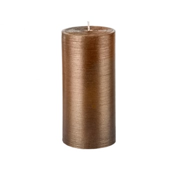 Stripes - Bougie cylindrique marron H15