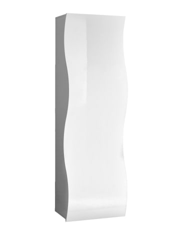 Lorenzo - Armoire avec 1 porte effet bois blanc brillant 63x40h187 cm