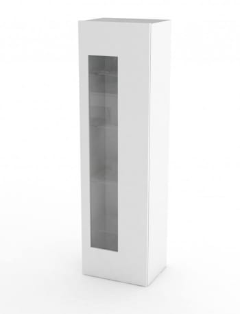 Mimmo - Mobile a un anta effetto legno bianco lucido 45x34h162 cm