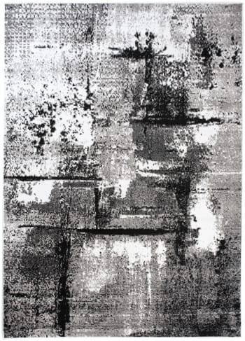 MAYA - Alfombra de salón blanco gris negro delgada 80 x 150 cm