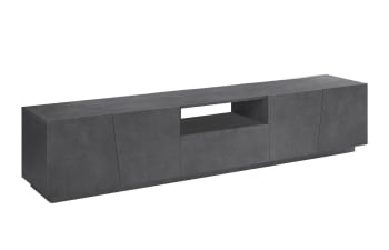Paul - Mobile a 4 ante effetto legno grigio ardesia 220x43h46 cm