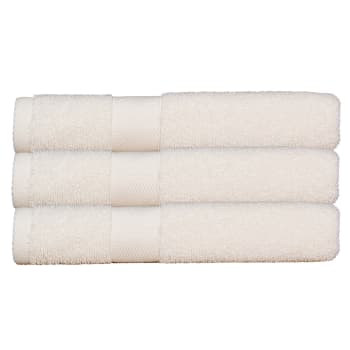 UNIS - Lot de 3 serviettes éponge 50*90 cm 500 gr/m2 écru