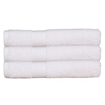 UNIS - Lot de 3 maxi draps de bain 100x150 cm 500 gr/m2 blanc
