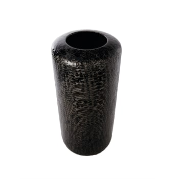 Script - Vaso decorativo in ceramica nera H71