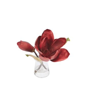 Magique - Magnolia en illusion d'eau artificielle rouge H22