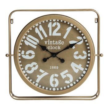 ANGON - Reloj pared de hierro en color oro de 50x8x54cm