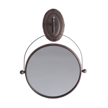 Specchio in Ferro, colore Argento, 35x12x50 cm