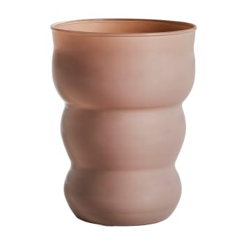 KERR - Vase en Verre Taupe, 14x14x19 cm