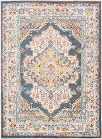 Tappeto Vintage Lavabile in Lavatrice Rosso/Blu 200x275 Lana