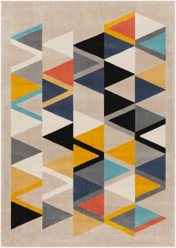 Delaney - Tapis Scandinave Moderne Multicolore/Beige 160x220