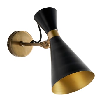 Lampada Da Parete in Ferro, colore Nero , 23x13x28 cm