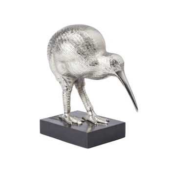 KIWI - Dekorative Kiwi-Statue aus Aluminium H22, Silber