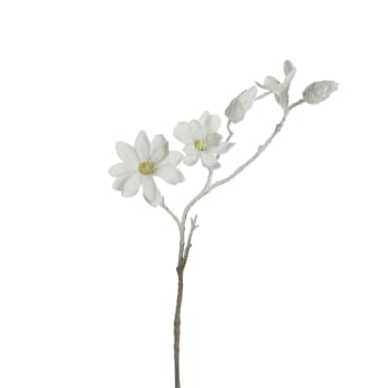 Noël - Tallo de magnolia nevada artificial blanca h74