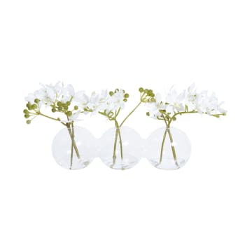 Irina - Set di 3 mini orchidee artificiali bianche a illusione acquatica L29
