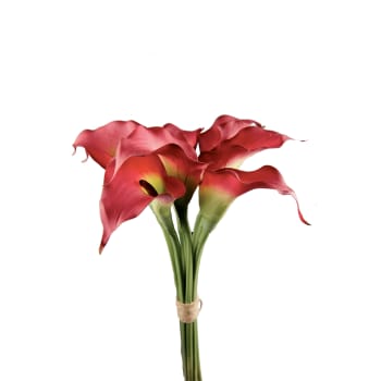 Bouquet d'arums artificiels rouge foncé H45