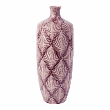 Boa - Vase décoratif en céramique prune clair H51