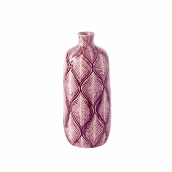 Boa - Vase décoratif en céramique prune clair H29