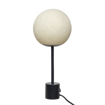 APAPA - Lampe à poser globe tissé h40cm noir