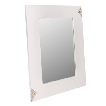 Espejo de madera y cristal Blanco 70x2,5x90h cm