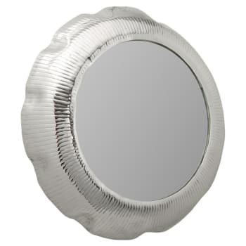Espejo de pared con marco de metal Plata 76x76x11,5h cm