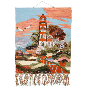 Tapiz de yute tejido artesano decorativo Multicolor 80x100cm