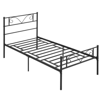 Marco de cama individual 95 x 196 x 100 cm color negro