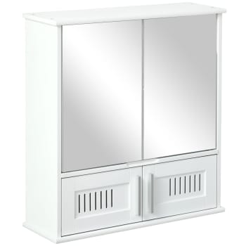 [en.casa] Mueble de Pared para el baño – 58x56x13cm - Blanco - Armario de  Pared