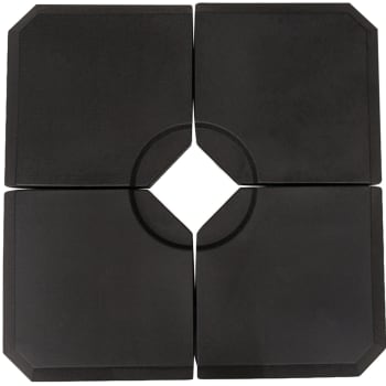 4 piezas de base para sombrilla color negro 100 x 100 x 9,5cm