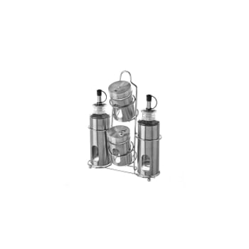 Lot De 2 Bouteilles à Huile/vinaigre En Verre 300ml Avec Support Bois - Bec Verseur Anti-goutte, Sans BPA
