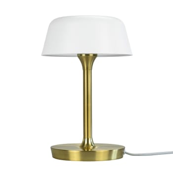 Valencia - Lampe de Table en métal blanc mat et laiton