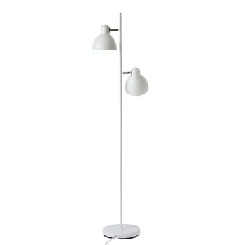 Skagen - Lampadaire en métal blanc mat et chrome