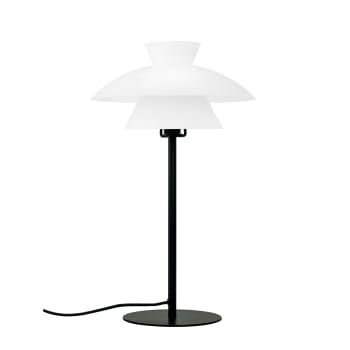 Valby - Lampe de Table en verre et noir mat