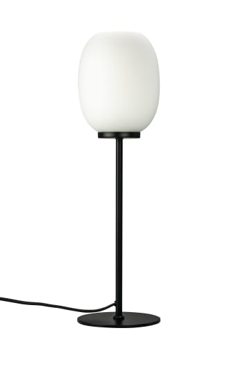 Dl39 - Lampe de Table en verre et métal noir mat