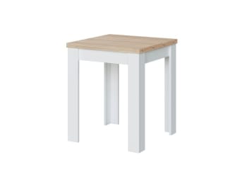 Olga - Table extensible blanc/bois L67/134cm