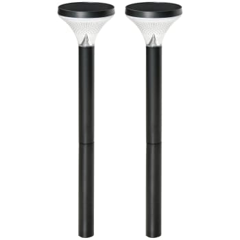 2 lámparas de camino de pie 20.3 x 20.3 x 91.5 cm color negro